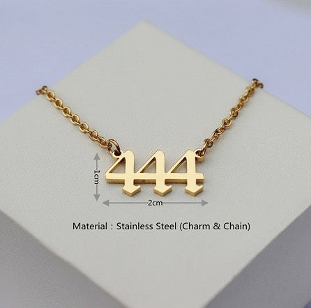 444 Angel Number Necklace- For Foundation, Motivation & Action - Mindful Intentions