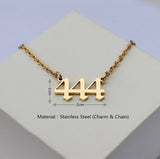 444 Angel Number Necklace- For Foundation, Motivation & Action - Mindful Intentions