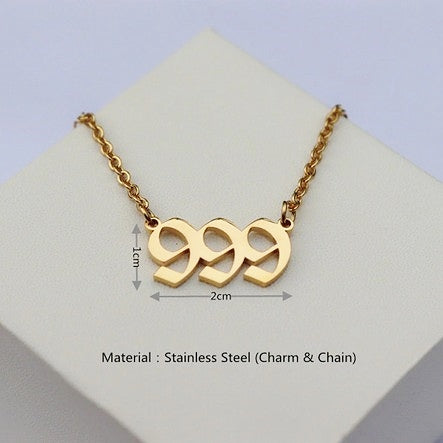 999 Angel Number Necklace- For Forward Movement & Life Lessons - Mindful Intentions