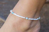 Courage Anklet- Amazonite Beaded Anklet - Mindful Intentions