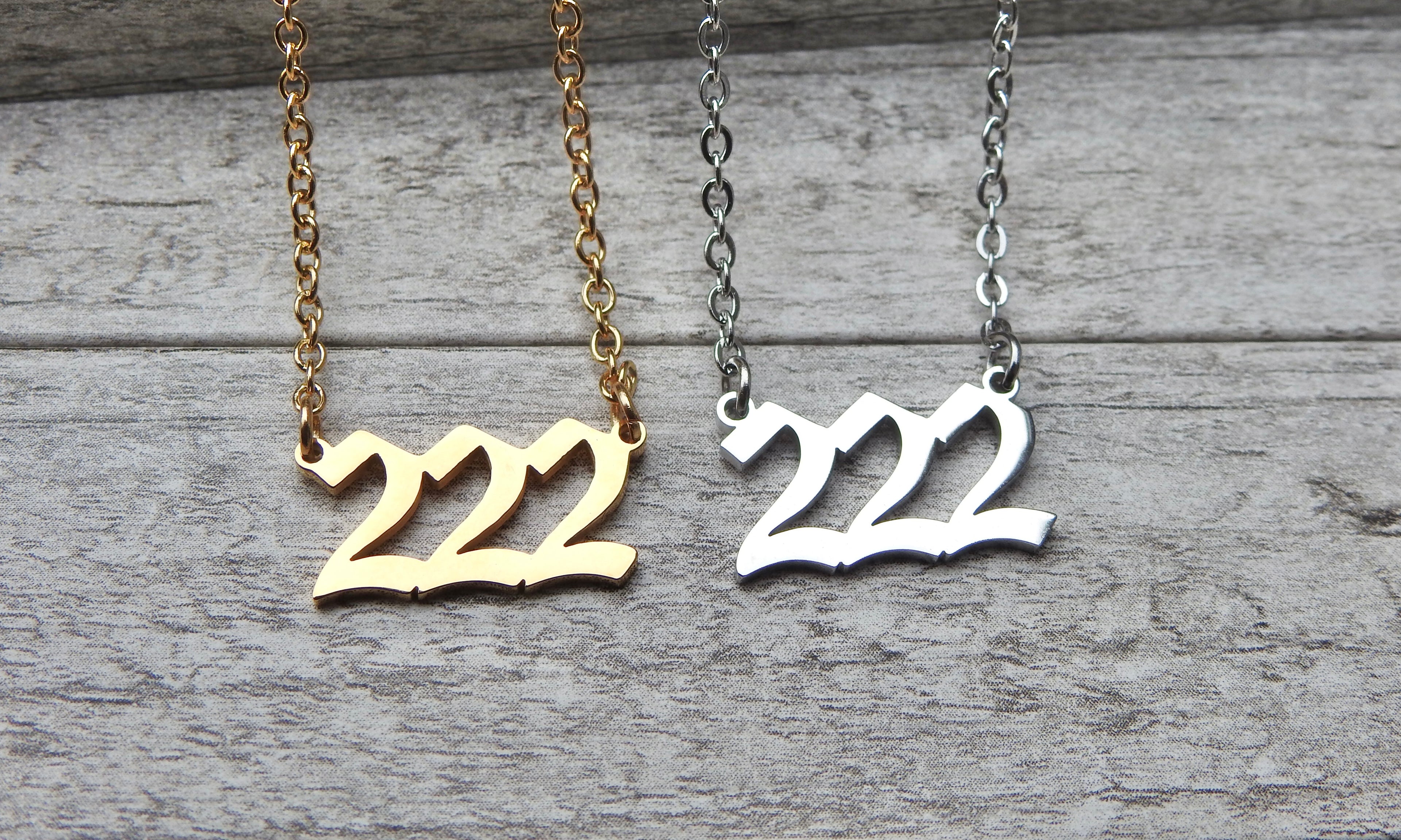 222 Angel Number Necklace- For Trusting the Universe - Mindful Intentions