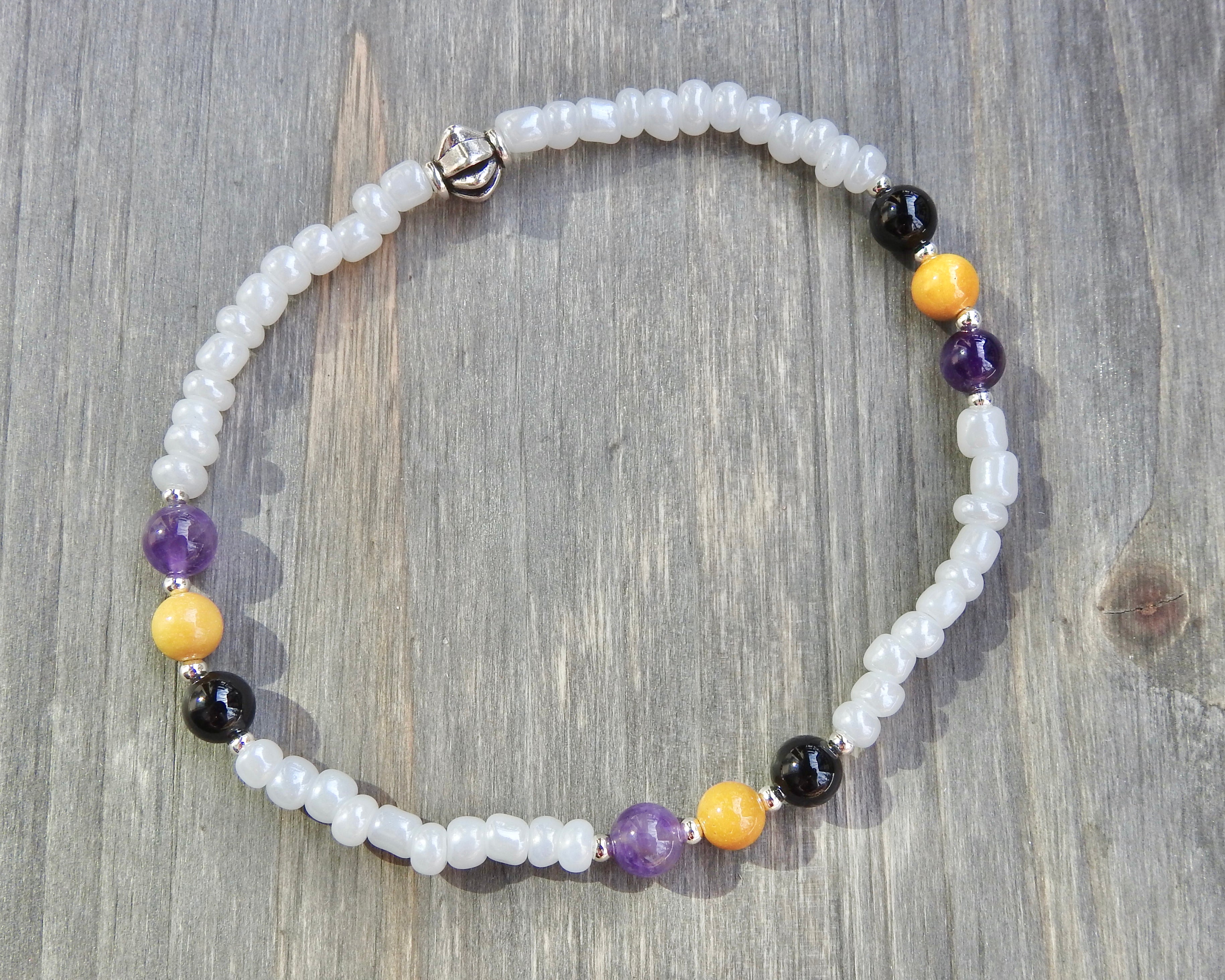 Aquarius Zodiac Anklet - Beaded Anklet - Mindful Intentions