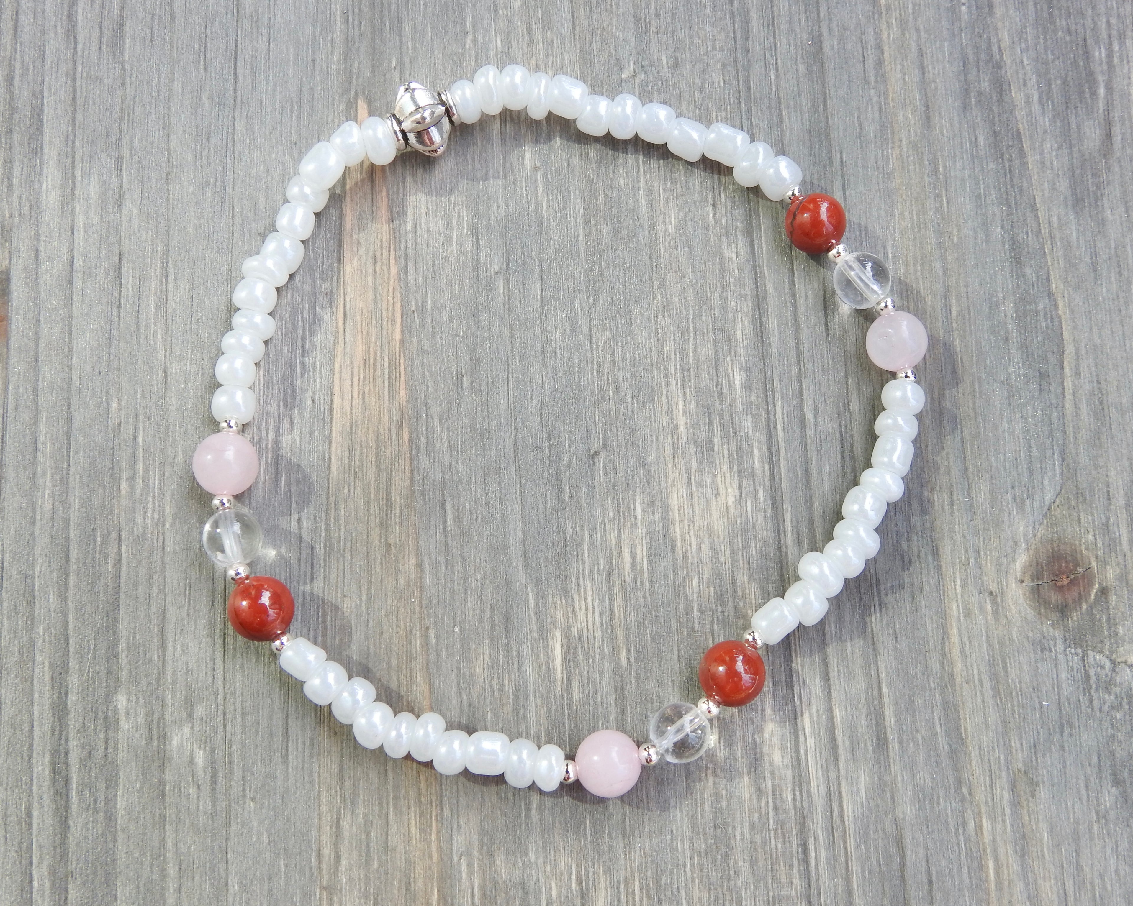 Cancer Zodiac Anklet- Beaded Anklet - Mindful Intentions