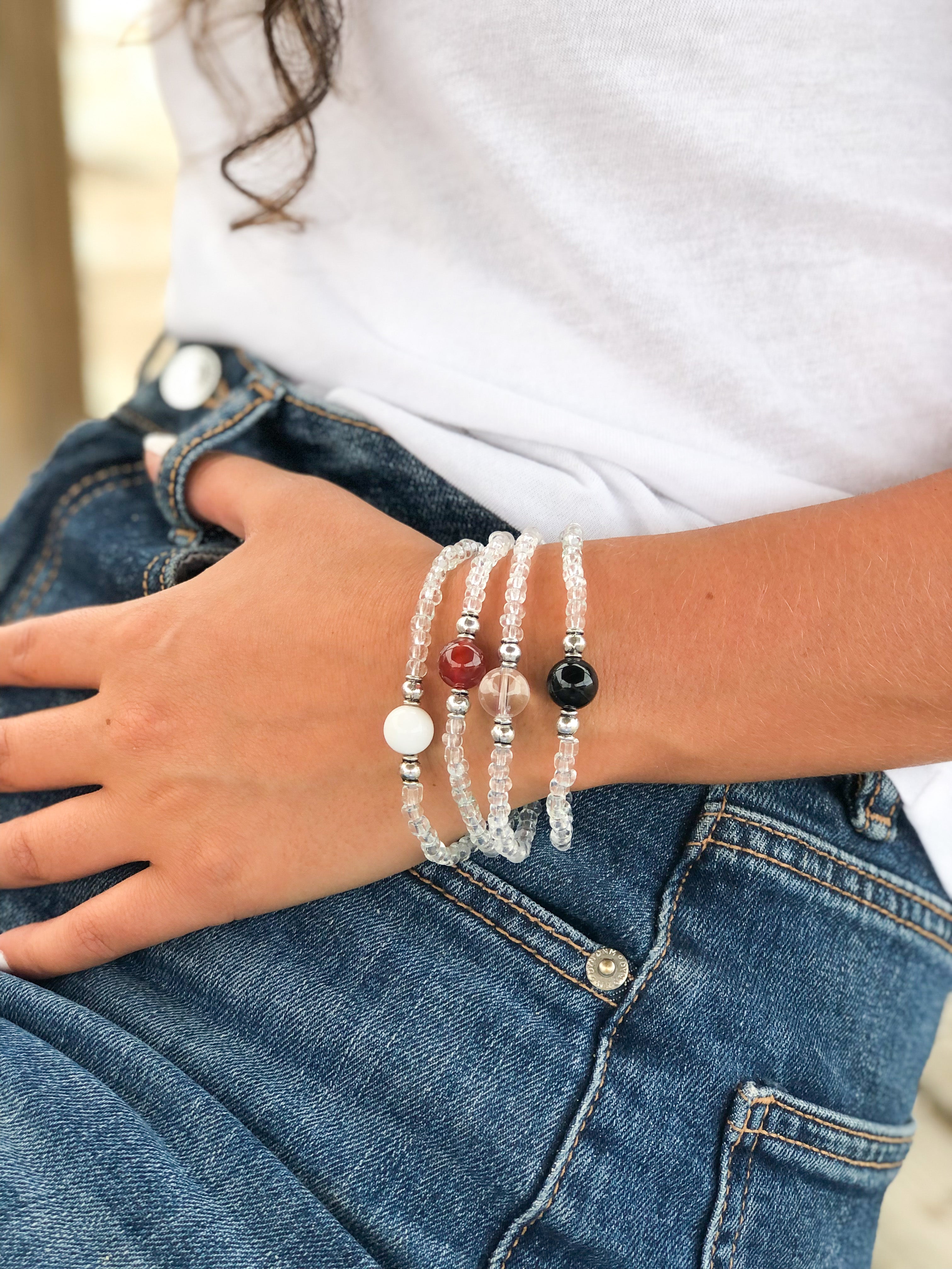Rainbow Moonstone Bracelet- For New Beginnings & Feminine Energy - Mindful Intentions