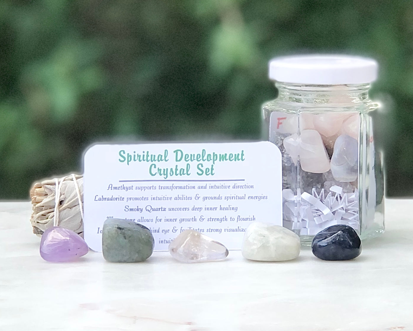 Spiritual Development Crystal Jar Set - Mindful Intentions