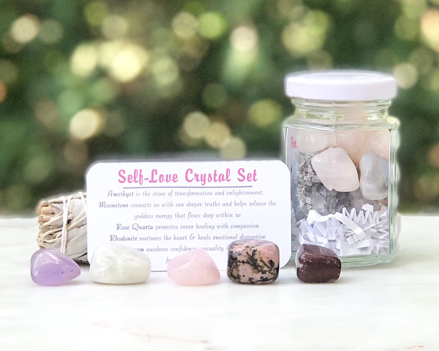 Self Love Crystal Jar Set - Mindful Intentions