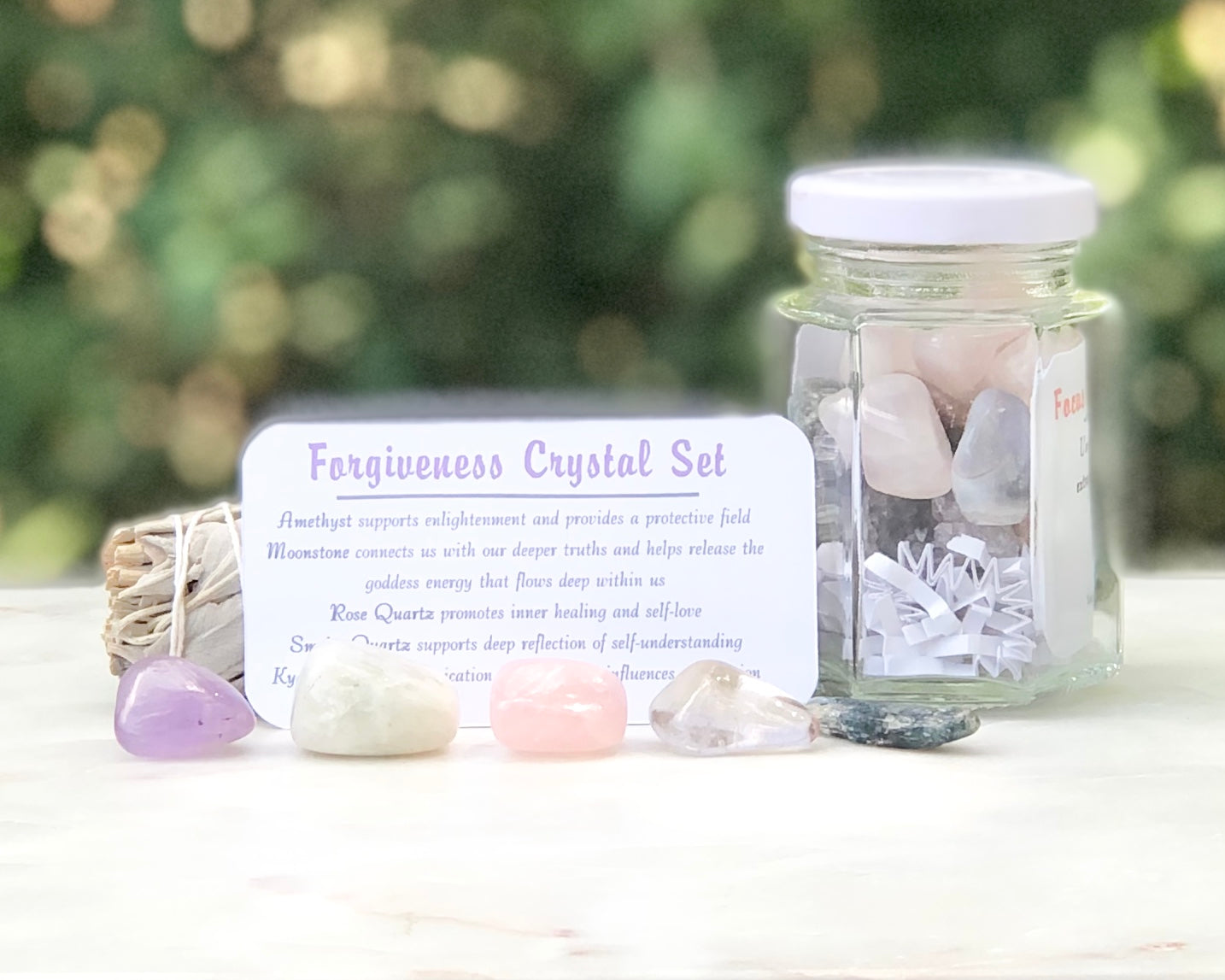 Forgiveness Crystal Jar Set - Mindful Intentions