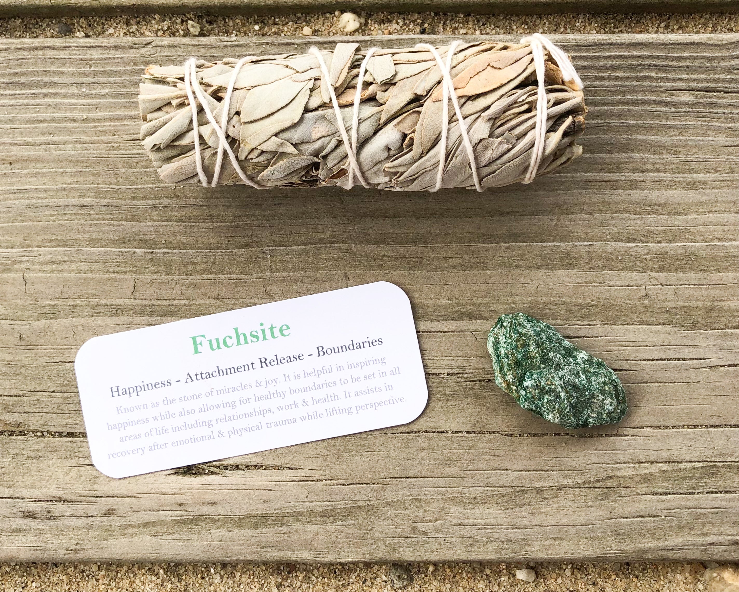Fuchsite Raw Stones with Card- Stone of Happiness & Creating Healthy Boundaries - Mindful Intentions