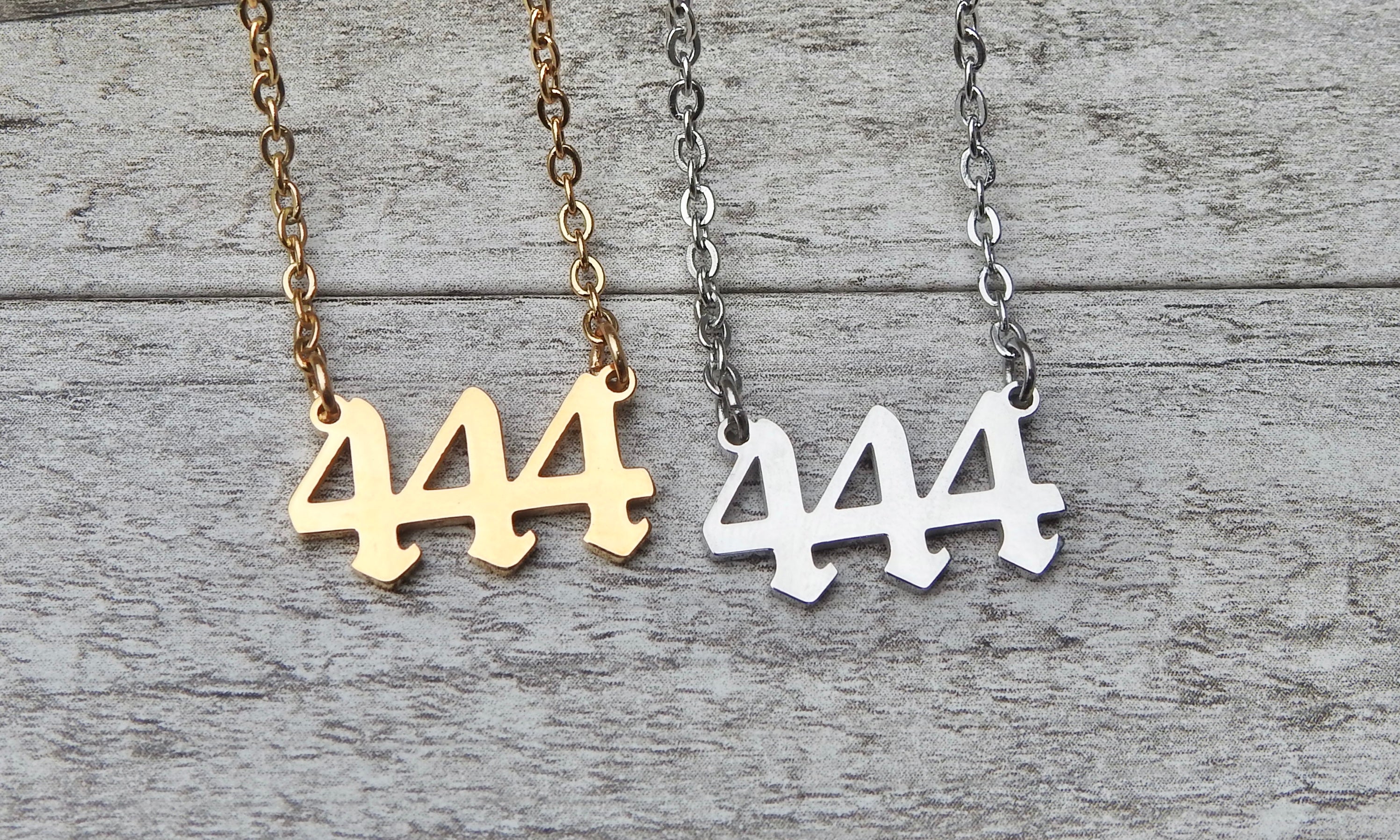 444 Angel Number Necklace- For Foundation, Motivation & Action - Mindful Intentions