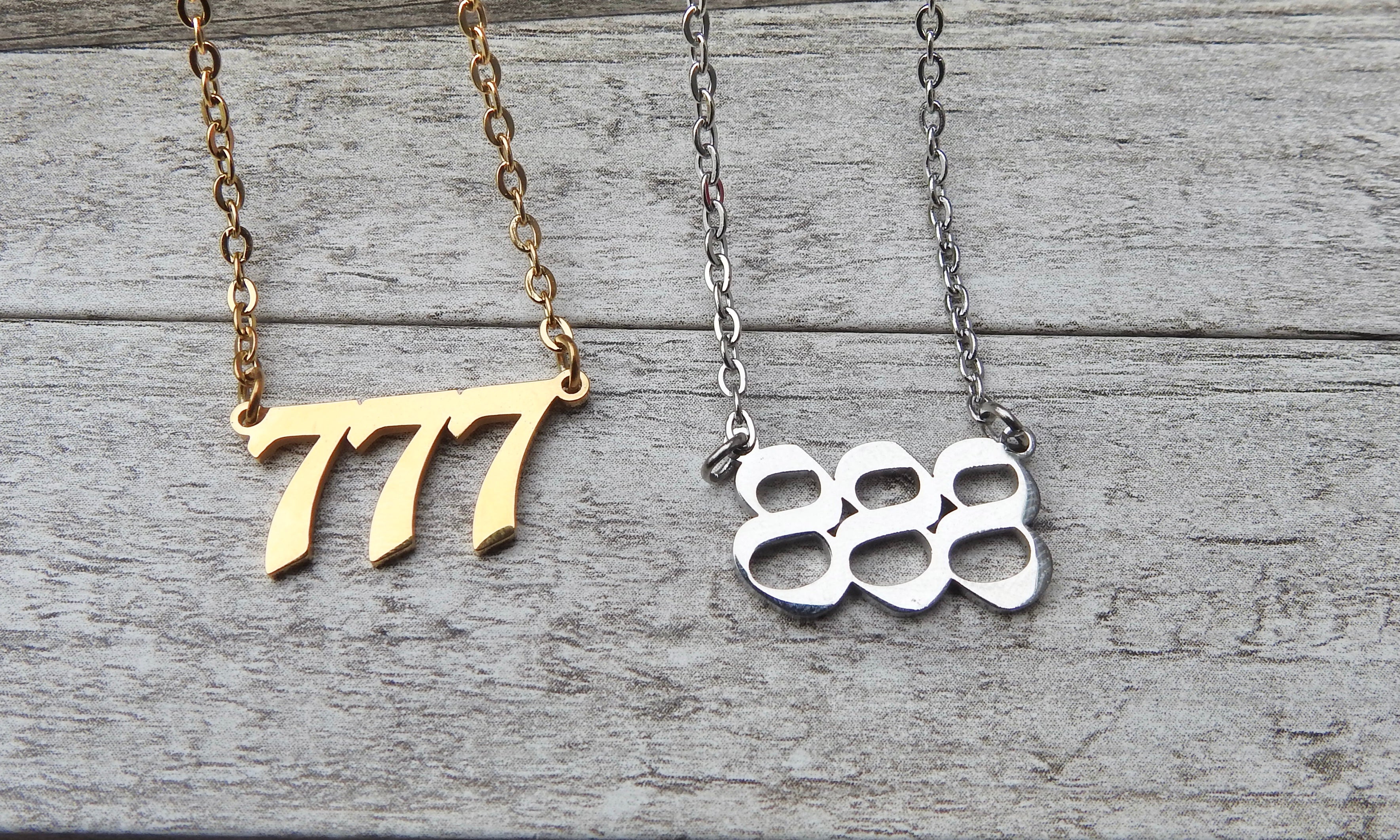 777 Angel Number Necklace- Angel Number for Personal Growth & Development - Mindful Intentions