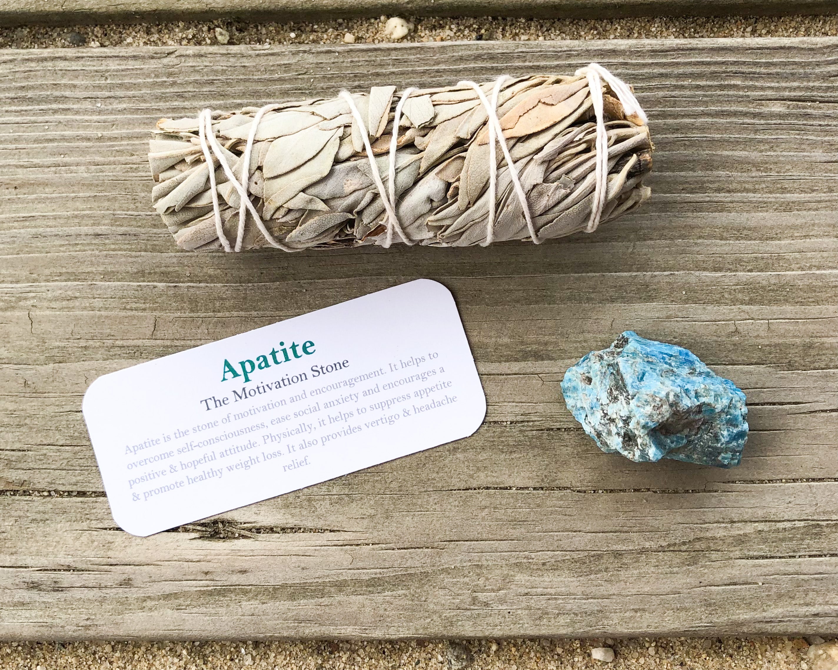 Apatite Raw Stones with Card- Stone of Encouragement, Over-Thinking, Willpower & Past Life Work - Mindful Intentions