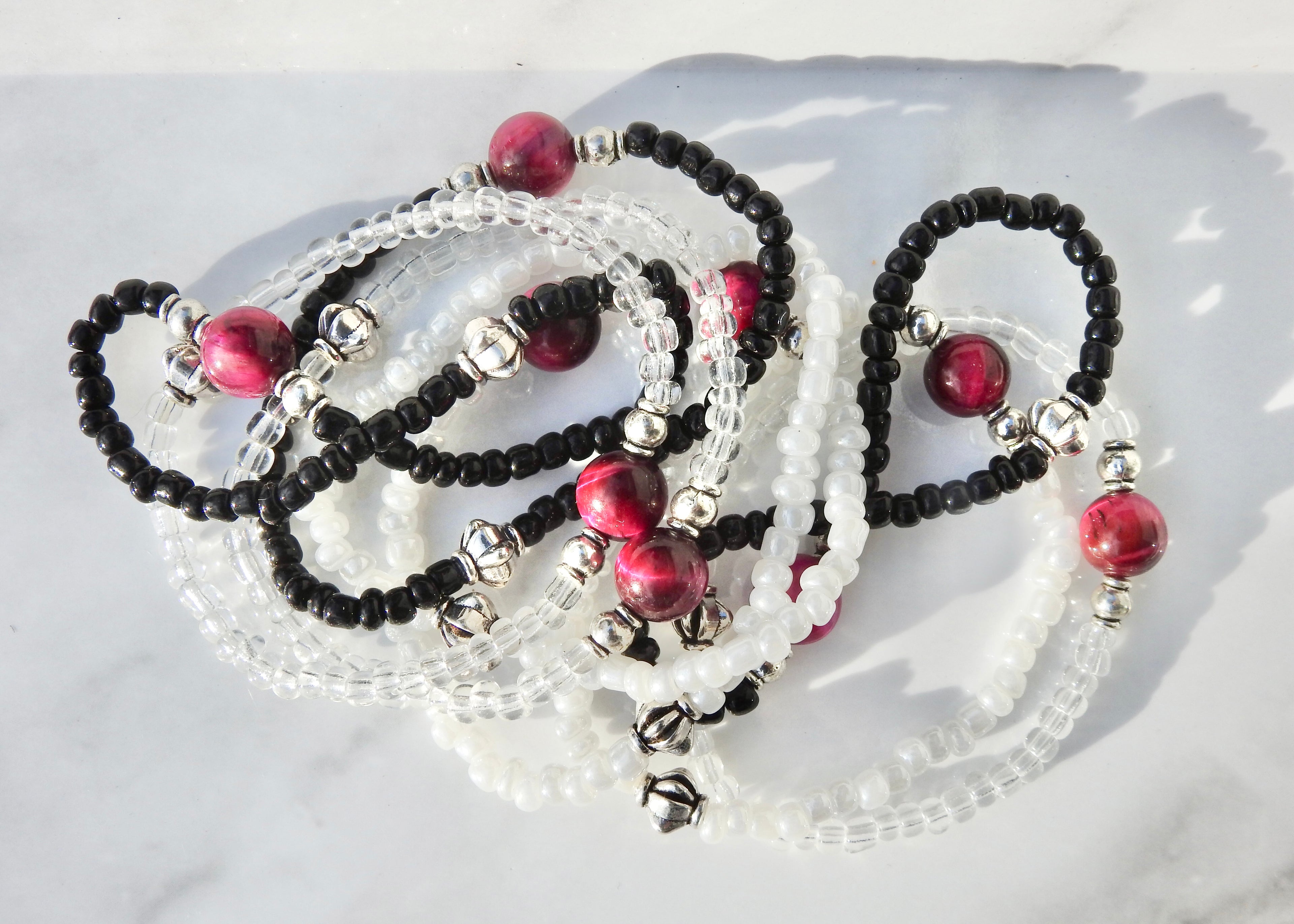 Soul Sisters Bracelet- Pink Tiger Eye Bracelet - Mindful Intentions
