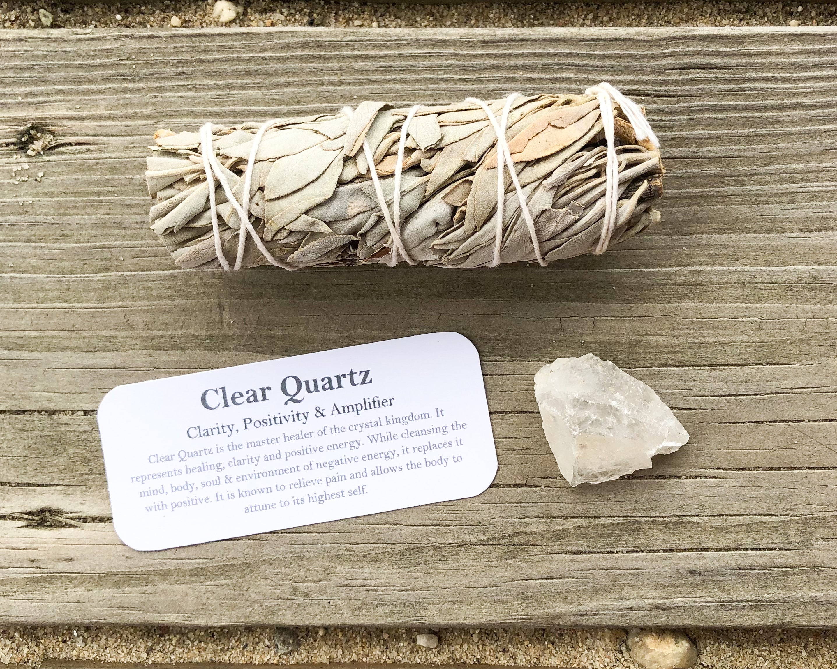 Clear Quartz Raw Stones with Card- Stone of Activation, Healing & Positive Energy - Mindful Intentions