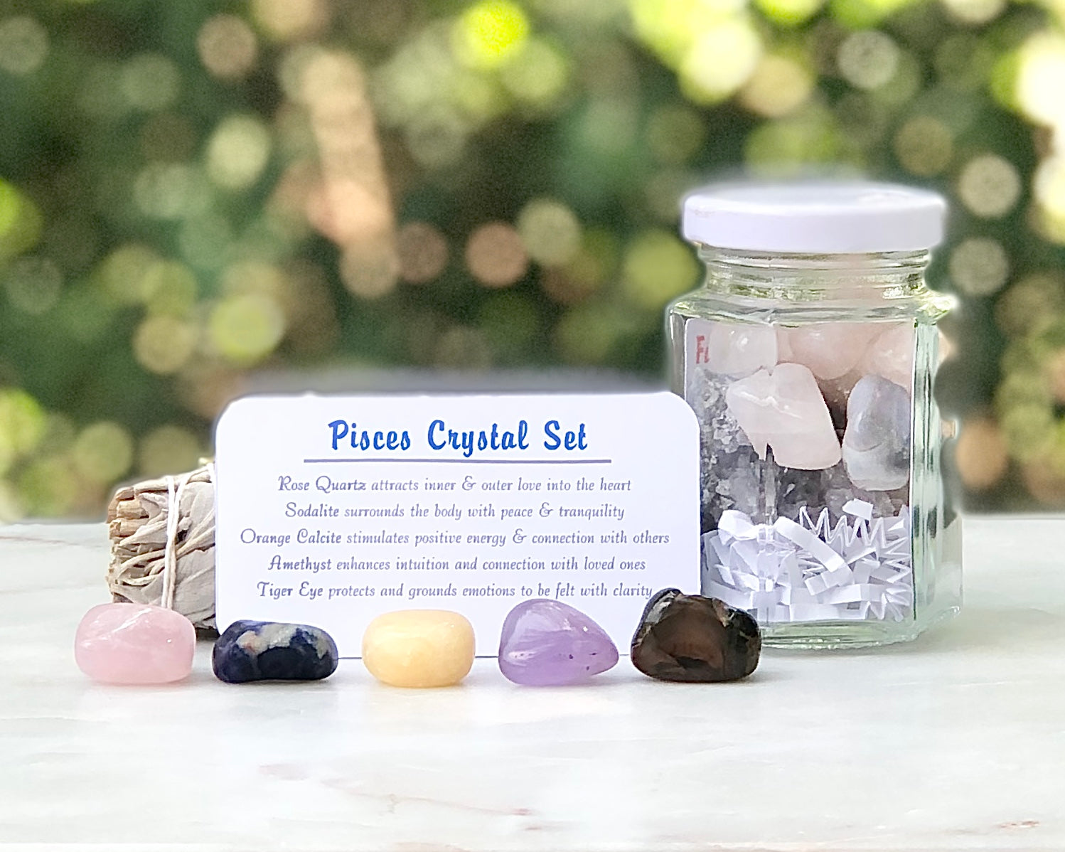 Pisces Zodiac Crystal Jar Set - Mindful Intentions
