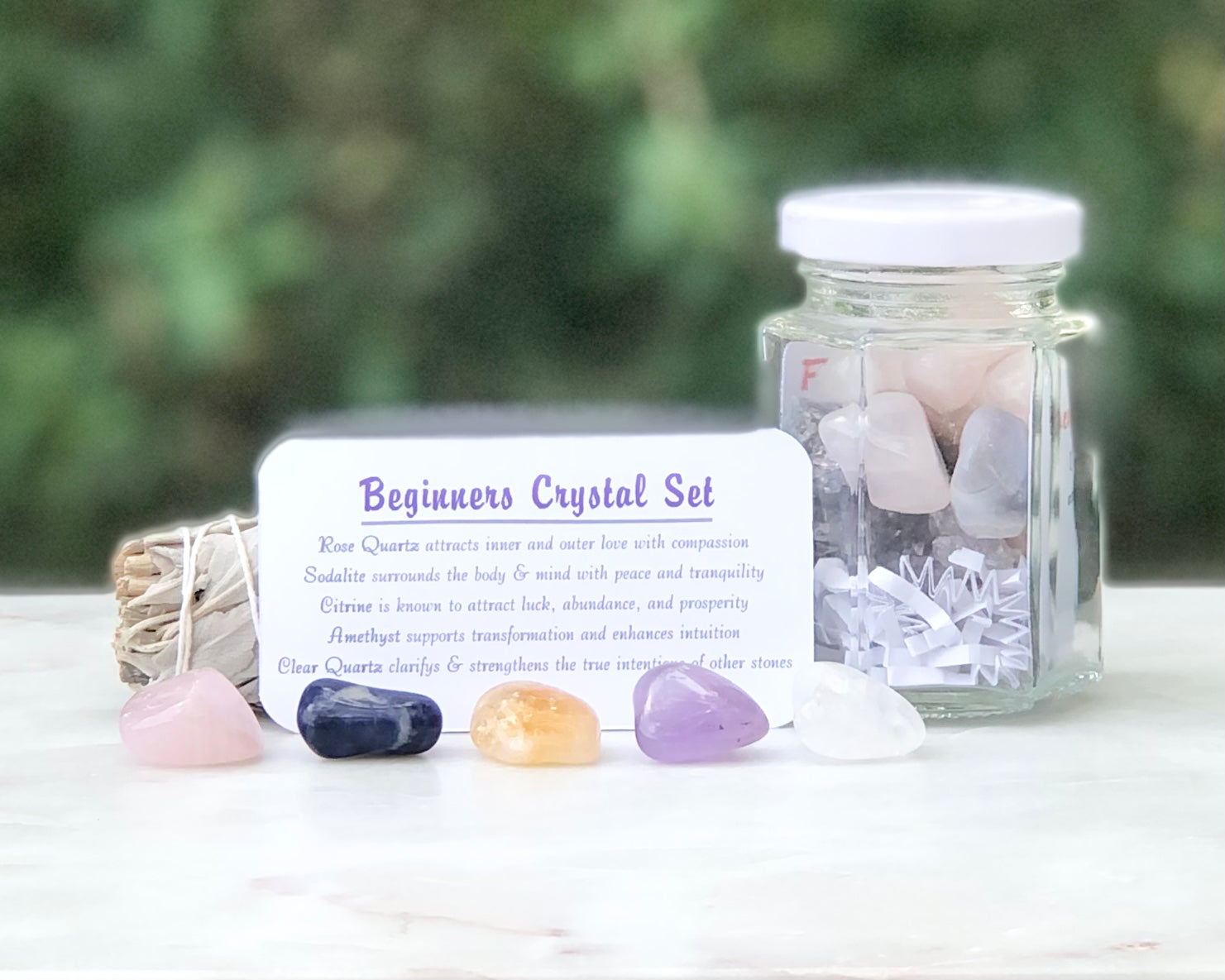 Beginners Crystal Jar Set - Mindful Intentions