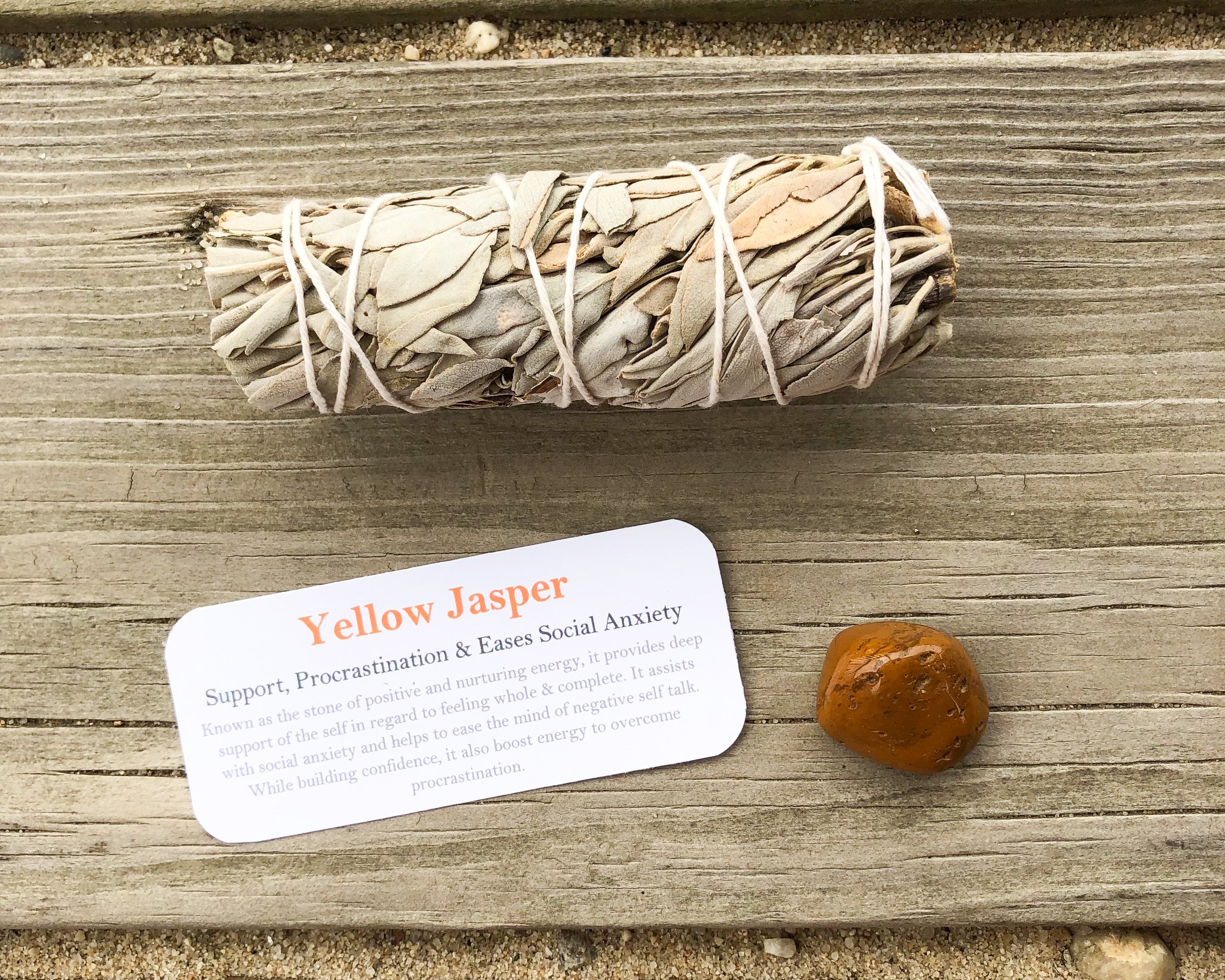 Yellow Jasper Tumbled Stones- Stone to Ease Social Anxiety, Provide Support & Help Procrastination - Mindful Intentions