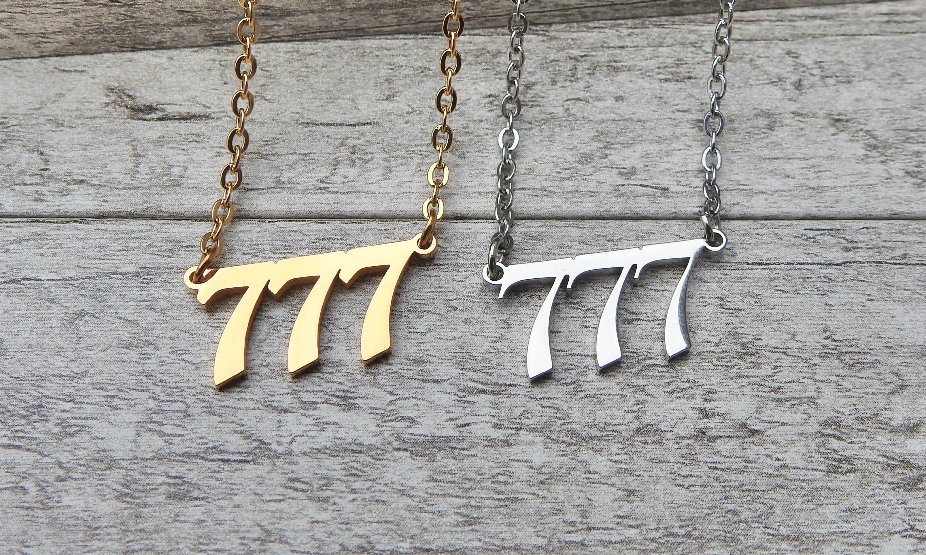 777 Angel Number Necklace- Angel Number for Personal Growth & Development - Mindful Intentions
